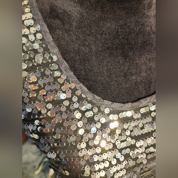 Express lace and sequin tank top, small, grey - Picture 3 of 7